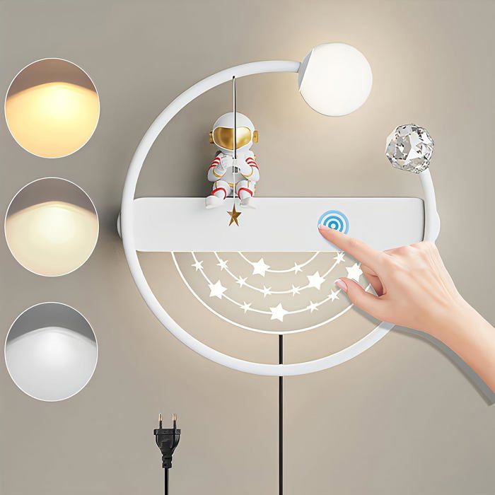 Applique Murale Led 12W Avec Prise Moderne Lampe De Lecture Dimmable Tactile Lampe De Chevet