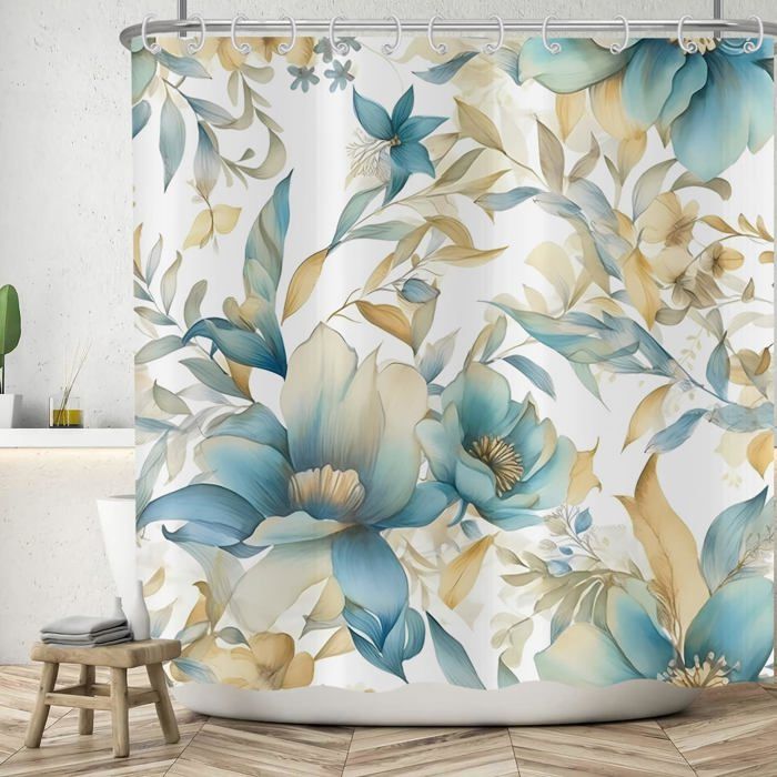 ASDCXZ Rideau de Douche 180x180 cm Style Boho, Lignes d'art Abstrait Moderne Feuilles de Soleil Noir Lavables Textile Rideau Douche imperméable pour Baignoire avec 12 Crochets