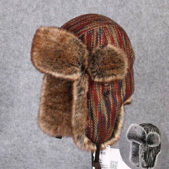 Chapeau De Trappeur Homme En Peau De Mouton Et Fourrure Véritable - Chapka Hiver Chaud Avec Oreilles Rabattables