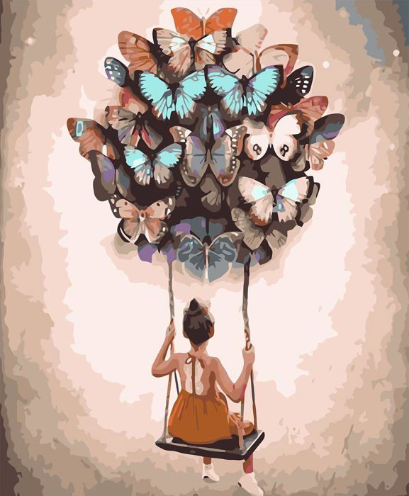 Kit Peinture Par Numéros Fan House – Fille Africaine 40x50 Cm, Acrylique, Sans Cadre, Débutant