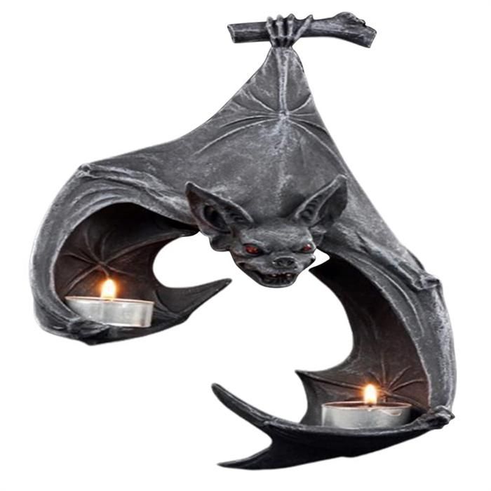 Bougeoir Halloween En Forme De Chauve-souris En Fer Forgé - Décoration De Table, Centre De Table Effrayant Et élégant