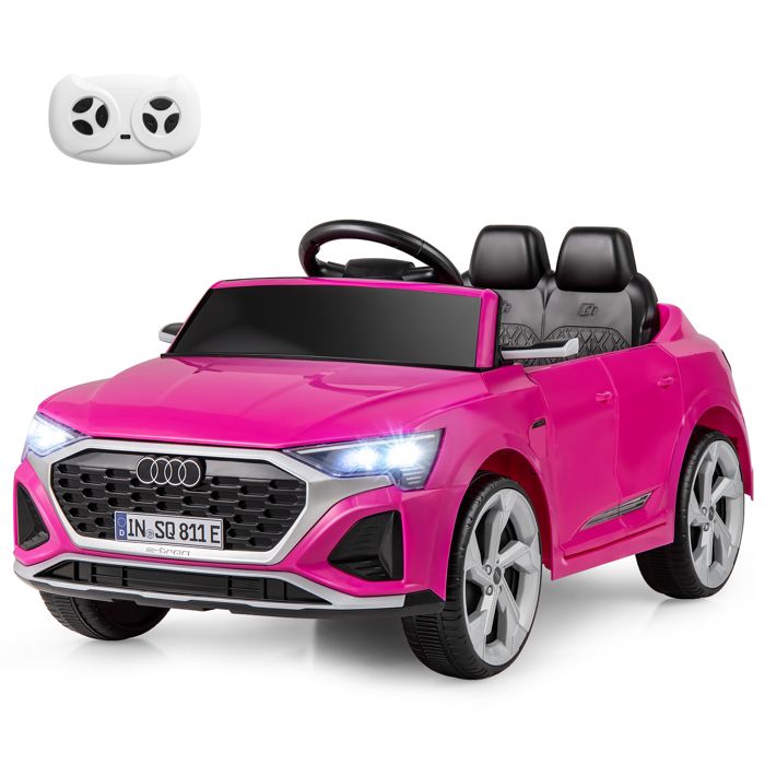 GOPLUS  Voiture Electrique Audi SQ8 12V pour Enfants 3&nbsp;Ans+ Charge 30KG avec T&eacute;l&eacute;commande 24&nbsp;G/Musique/Klaxon/Lumi&egrave;res LED Rose 