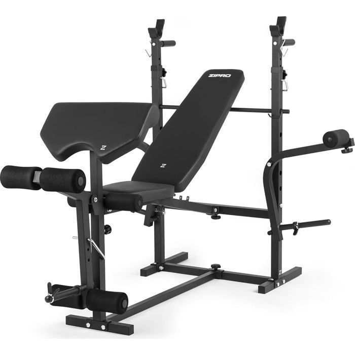 Banc de Musculation ZIPRO Ripped Multifonction Pupitre Biceps Presse Jambes Butterfly Supports de Barre Réglables