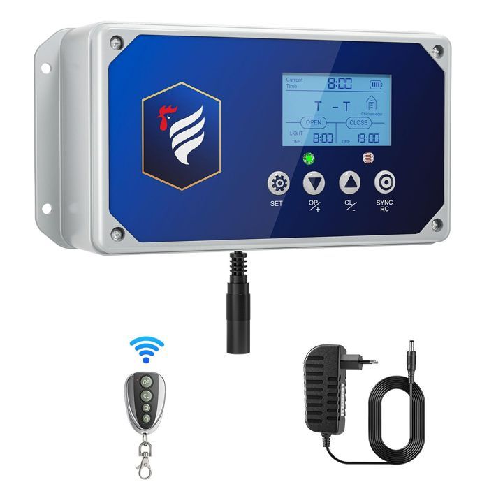 Meilleurs prix pour Ouvre-Porte de Poulailler, Max à 4KG Porte, Automatique Etanche avec Capteur de Lumière Porte De Poulailler, Télécommande 40M