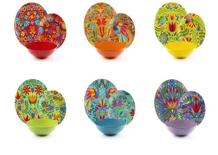 Service de table - Excelsa - Mexican Flower - 6 pièces - Porcelaine - Céramique - Multicolore Service de table - Excelsa - Mexican Flower - 6 pièces - Porcelaine - Céramique - Multicolore
