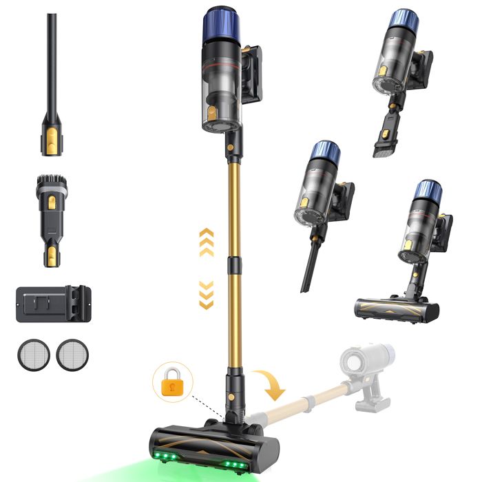 Proscenic Aspirateur balai sans fil P15 -Autonomie 70 min -Aspiration 75Kpa -650W -Debout autonome -Léger -Technologie Greeneye™ - Proscenic