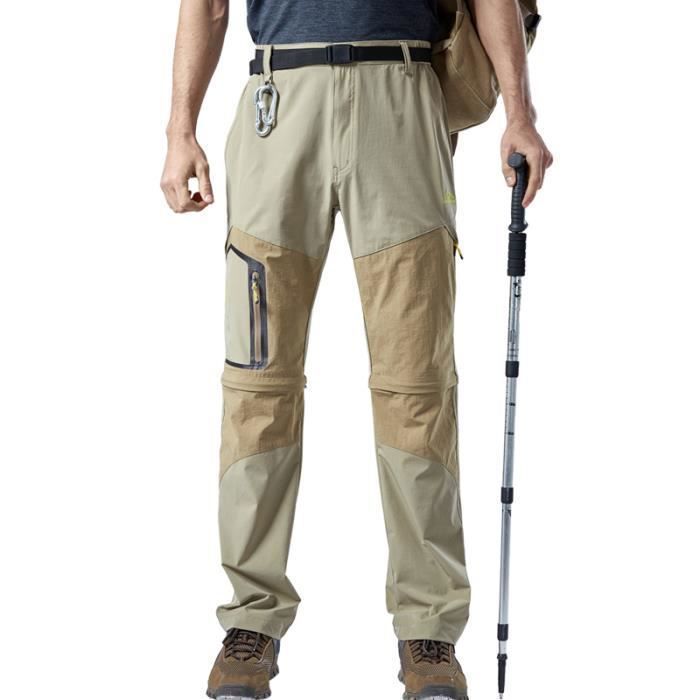 Pantalon de randonnée homme LEOCLOTHO - Kaki - Coupe-vent et séchage rapide Kaki#XXL