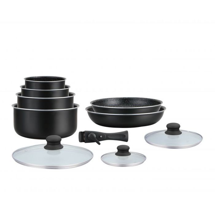 Set De Cuisine 16 Pièces Redchef - Poêles Et Casseroles Céramique Antiadhésive - Poignées Amovibles, Empilable