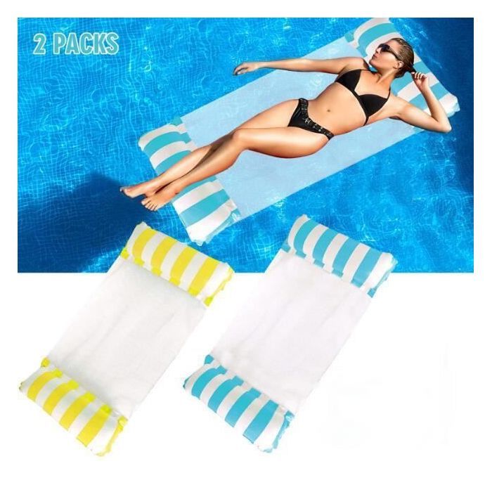Lot De 2 Hamacs Gonflables Piscine 4-en-1 WUBAYI – Ultra Confort & Fun Garanti