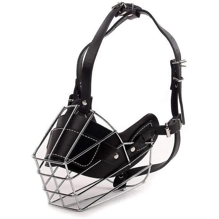 Meilleurs prix pour Muselière en métal super muselière en cuir pour grands chiens morsure et sentiment de sécurité pour la plupart des chiens-M Label