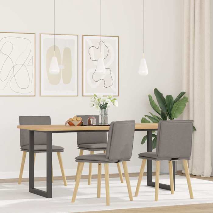 Lot de 4 Chaises de salle à manger - FAFM - taupe - tissu 100 % polyester *Aspect Elégant 5848992