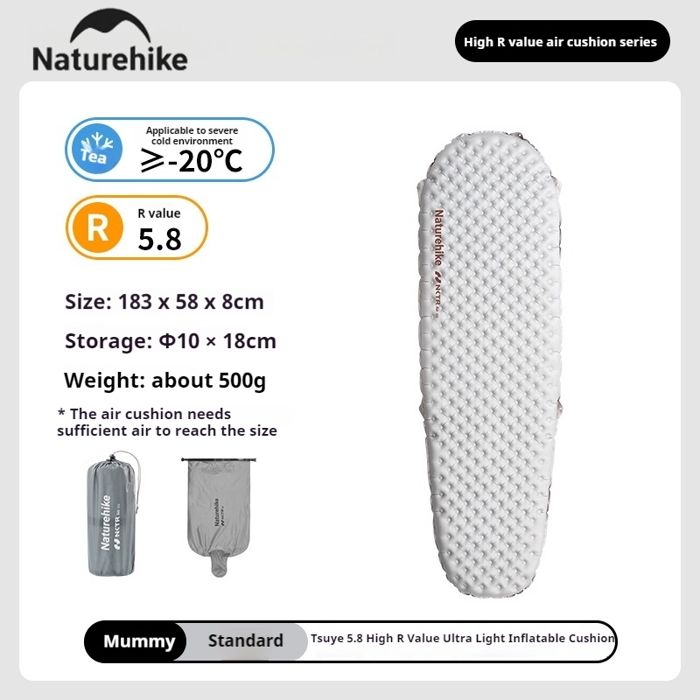 Naturehike Matelas Isolant De Camping Avec Coussin, 580 G, Ultra Léger Naturehike Matelas Isolant De Camping Avec Coussin, 580 G, Ultra Léger
