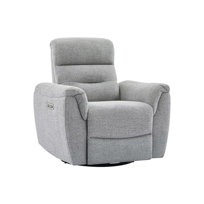 Fauteuil relax électrique en tissu texturé gris BREVIO