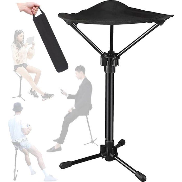 Chaise pliante dextérieur - Tabouret trépied pliable - Tabouret pliant portable - Extérieur - Camping - Randonnée - Chas QIEDOVIEY