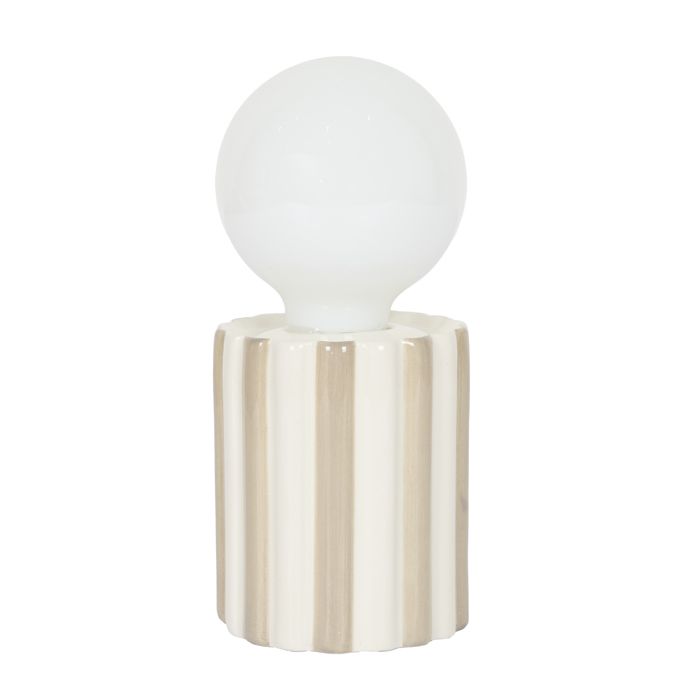 Lampe - HOME DECO FACTORY - Taupe - Céramique - À Piles