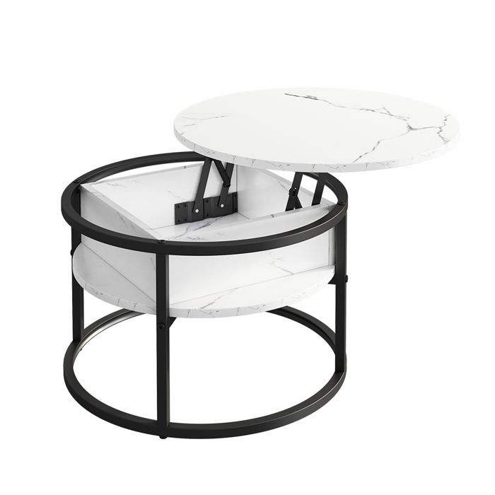 Table basse Marlo 57x57cm Marbre/Noir Vicco 55940