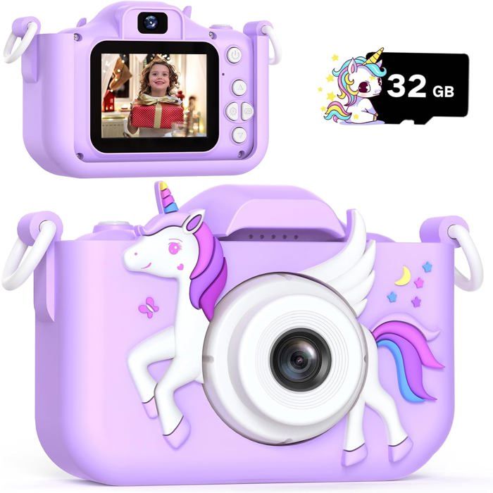 Test : appareil photo pour enfants, écran IPS 2, 4 pouces, 32G carte - Gastronomie Photos