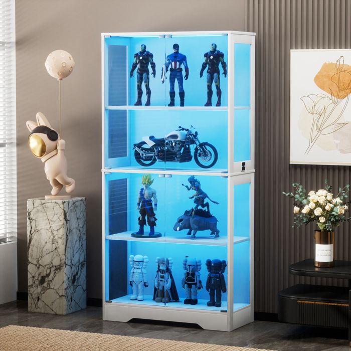 Vitrine Acrylique 5 Niveaux Avec Socle Bois – Idéale Pour Vos Figurines Pop, Miniatures Et Collections DIY