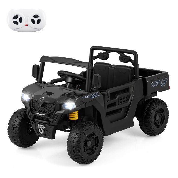 COSTWAY Voiture Électrique 12V/7 Ah pour Enfants Télécommande & Benne LED & Musique & Klaxon Démarrage Lent 3-8 Ans 30 kg Noir COSTWAY Voiture Électrique 12V/7 Ah pour Enfants Télécommande & Benne LED & Musique & Klaxon Démarrage Lent 3-8 Ans 30 kg Noir