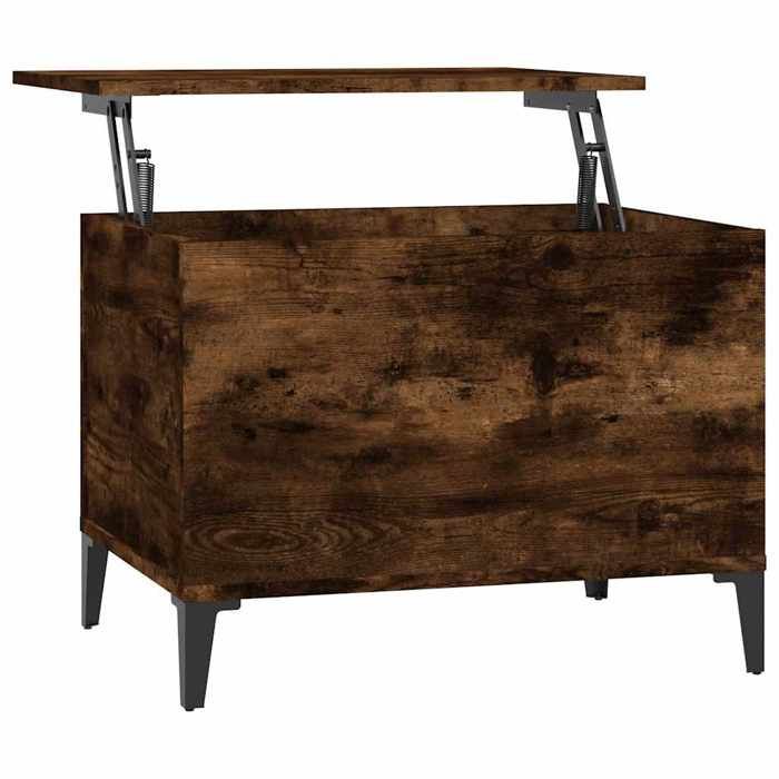 Table basse chêne fumé - GKO - 60x44 5x45 cm - Bois dingénierie - Dessus relevable - Chêne fumé