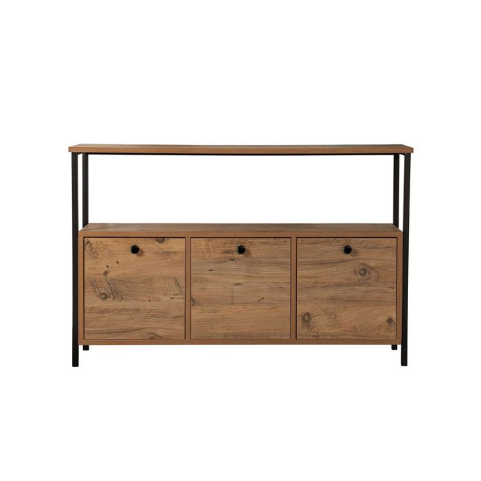 Console en bois Solace - 120 x 29 x 77 cm - Pin atlantique Noir Console en bois Solace - 120 x 29 x 77 cm - Pin atlantique Noir