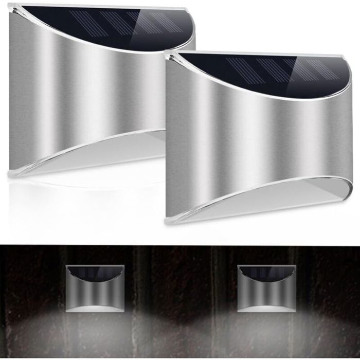 Lampes solaires dextérieur - ZOR® - Lot de 2 - Éclairage blanc froid - Alimenté par le soleil - LED - Étanche IP55 Lampes solaires dextérieur - ZOR® - Lot de 2 - Éclairage blanc froid - Alimenté par le soleil - LED - Étanche IP55