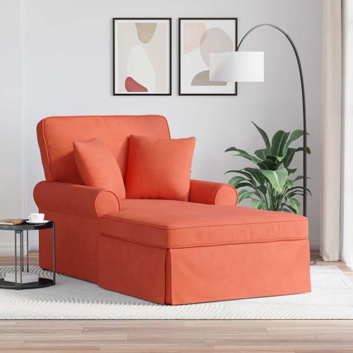 NEW 2026 Fauteuil lounge - Poids maximal: 110 kg - Chaise lounge - avec jupe Rouge orange 91x157x91 cm L6353