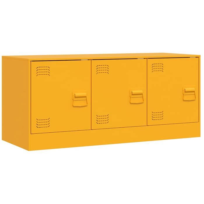 En solde Meuble TV pour Télévision - CLOUD - Meuble Télé Bas - jaune moutarde 99x39x44 cm acier LL4904