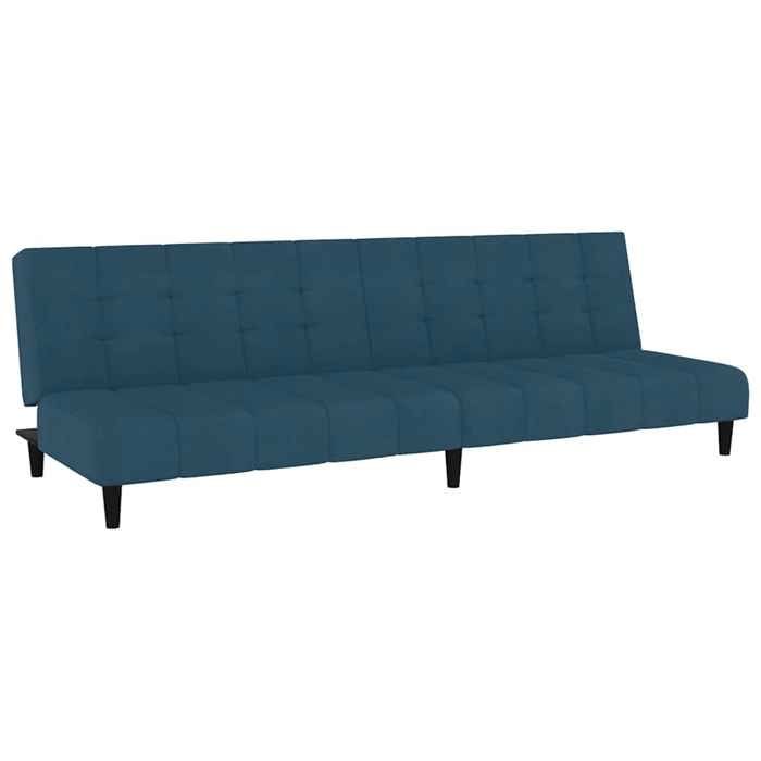 En solde Canapé-lit double - SWEETY - Canapé Convertible 2 Places - Bleu Velours LV982