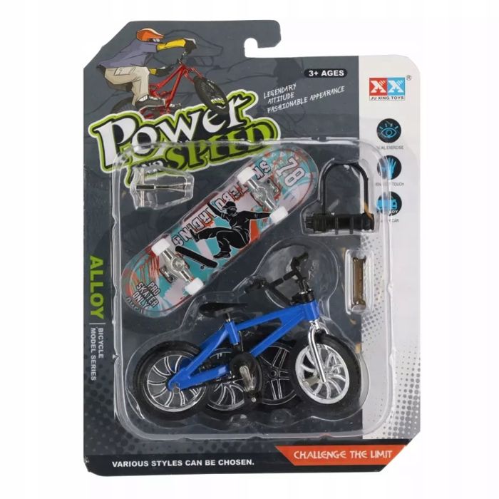 Ensemble finger skateboard & mini‑vélo - finger skate et finger vélo - mécanisme de rotation - multicolore - dès 3 ans