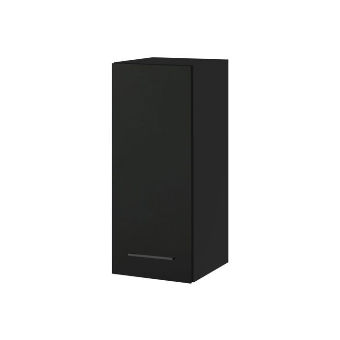 Meuble haut de cuisine Lovia noir Mat 1 porte L 30 cm - Cuisineandcie