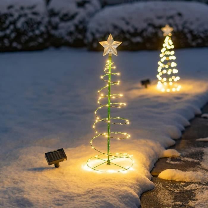 Guirlande Lumineuse de Noël Exterieure Solaire Éclairage de Noël Extérieur Lumière de Noël Solaire Guirlande Lumineuse Coloré Jaune