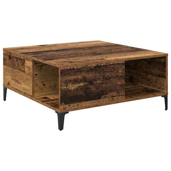 Table centrale - Marron Table basse de salon - Capacité 50 kg - Bois Ancien - 80x80x36 5 cm - bois dingénierie - 960912914