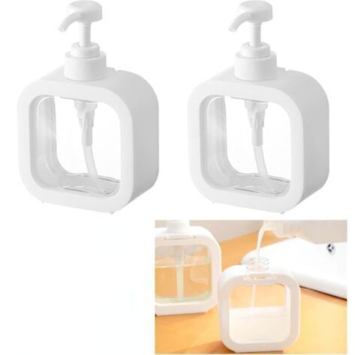 2Pcs Distributeur Savon 300ML Flacon Pompe Vide Distributeur Savon Liquide Distributeur Gel Douche Distributeur Liquide Vaissel