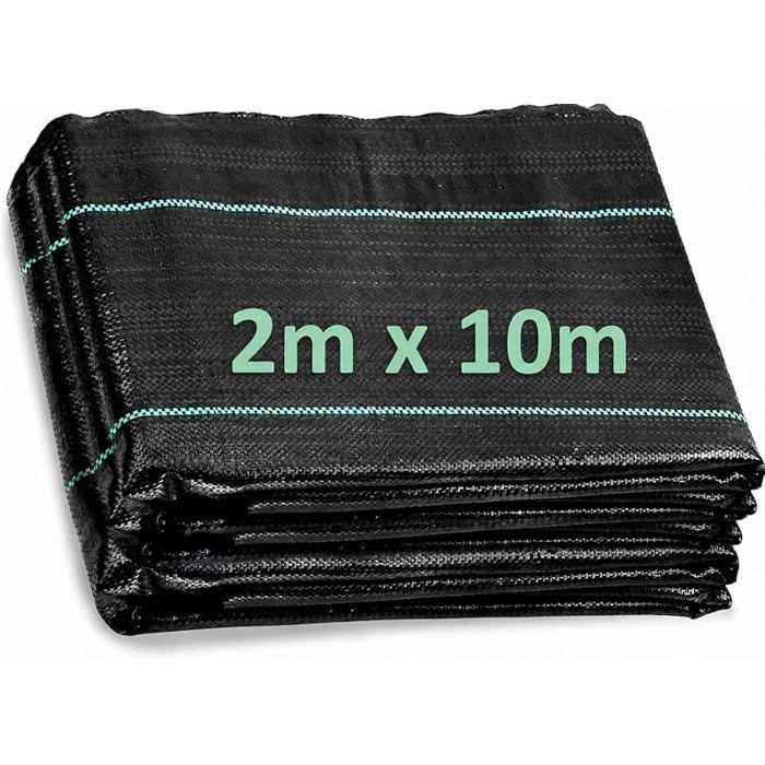 Bâche anti mauvaises herbes robuste 2x10 m tissu géotextile stabilisé UV jardin
