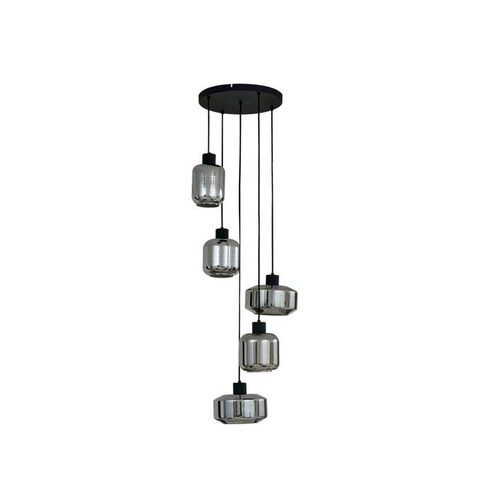 Suspension - Lindby - lampe suspendue - Verre - gris fumée transparent noir mat Suspension - Lindby - lampe suspendue - Verre - gris fumée transparent noir mat