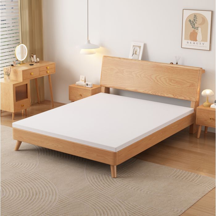 Matelas mousse 120 x 200 cm 7 zones housse lavable déhoussable zippée épaisseur 5 cm blanc ORVRYN