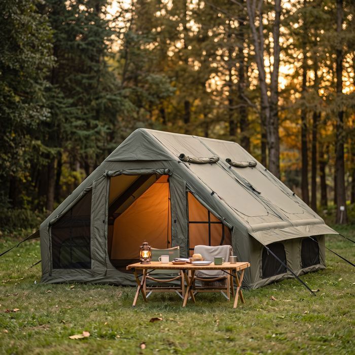 Tente de Camping Gonflable - 8 Personnes - Oxford 300D - étanche PU3000mm - UPF50+ - 4 x 3 x 2 m