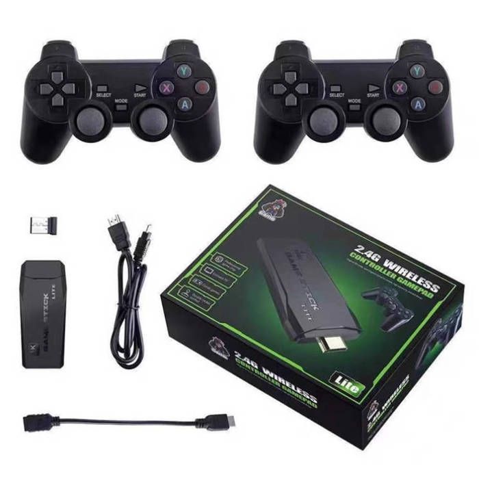 Console de Jeux Rétro HDMI APROSP 64 Go 4K 2 Manettes Sans Fil 2 4 G Double Joueur pour TV PC Projecteur