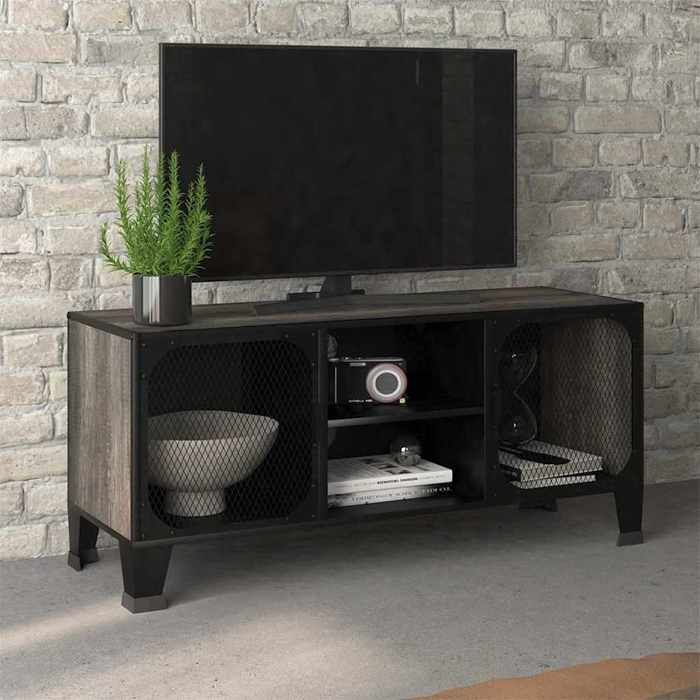 Cabinet HIFI Moderne 1 PC ARMOIRE TV Meuble base salon Gris 105x36x47 cm Métal et MDF T58