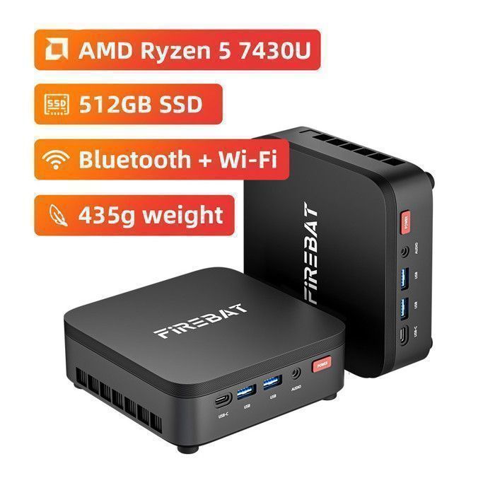 Mini‑PC FIREBAT Ryzen 5 LPDDR4 SSD Windows 11 Pro
