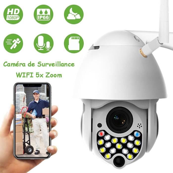 Caméra de Surveillance WIFI 5x Zoom, Caméra Dôme IP Étanche HD 1080P 17