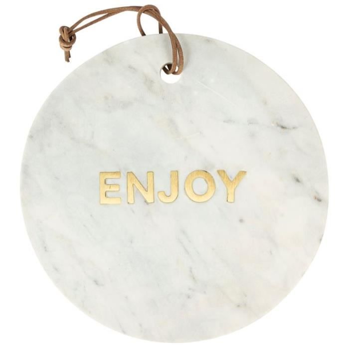 Artesà plat de service Enjoy 25,5 cm marbre blanc/or