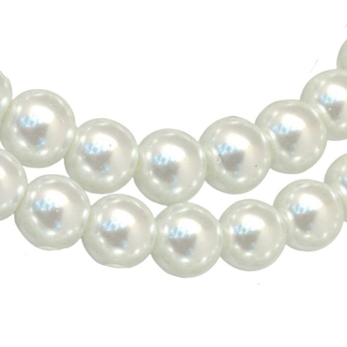 Lot de 100 perles rondes Nacrées 8mm 8 mm - blanc