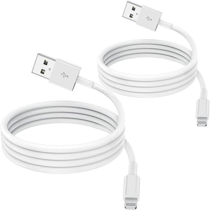 Certifié Apple MFi Chargeur iPhone 2 x 6 pieds Câbles USB vers Lightning Câble de charge Transfert de synchronisation de données Compatible avec iPhone 13 12 11 Pro Max XS XR X 8 7 SE iPad 