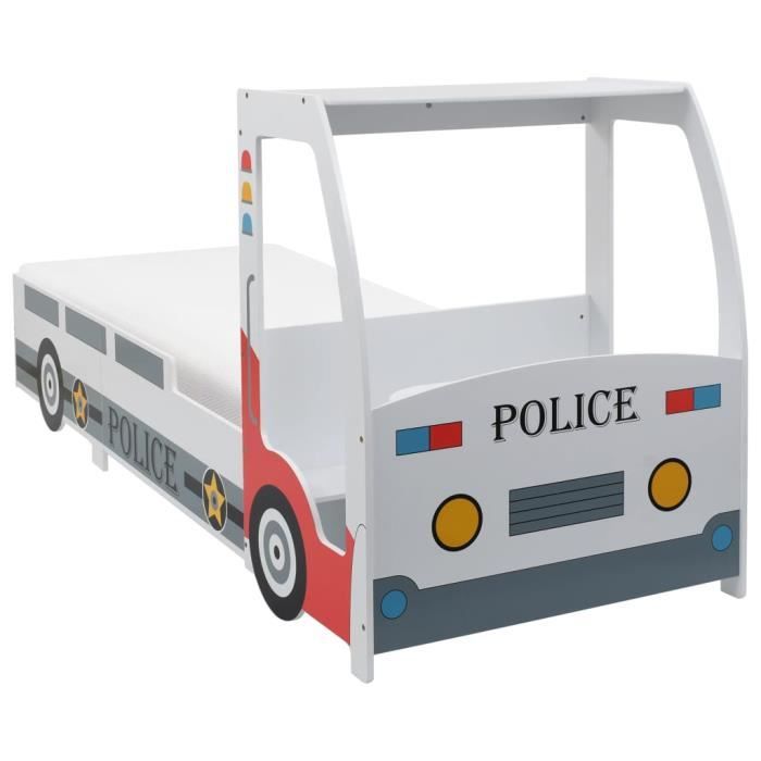 Lia Lit Voiture De Police Avec Matelas Pour Enfants 90x0cm 7 Zone Blanc Cdiscount Pret A Porter