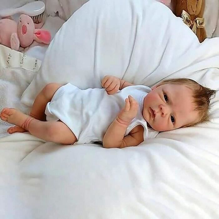 Poupée Bebito Réaliste - Bébé naissant garçon à la peau noire