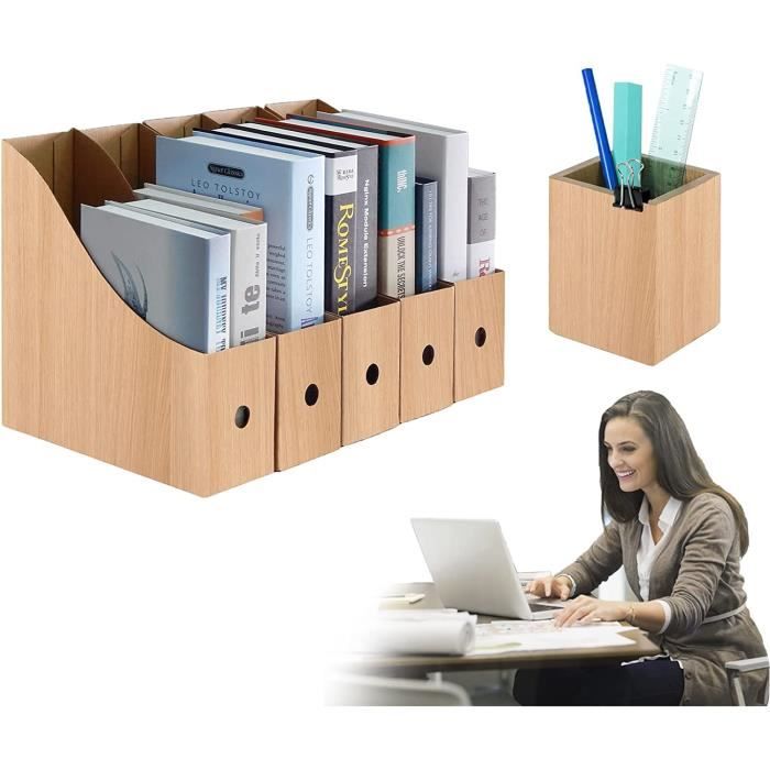 Porte-Lettres Métallique 3 Compartiments - Organisateur Bureau - Blanc 18x8x12 Cm