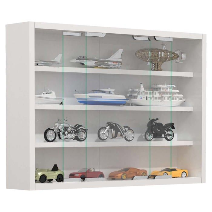 MandosaXXL vitrines en verre accroché au mur 2 portes en verre noir
