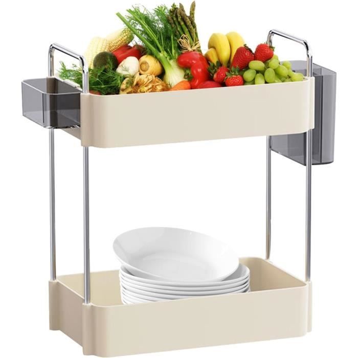 Séparateur D'étagère Empilable Et Pliable Galileo Casa - Dimensions 45x20x12.5 Cm (ouvert) - Noir Satiné - Pour Rangement Cuisine, Bureau